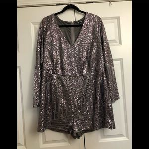 Beautiful purplish colored sequin romper!!